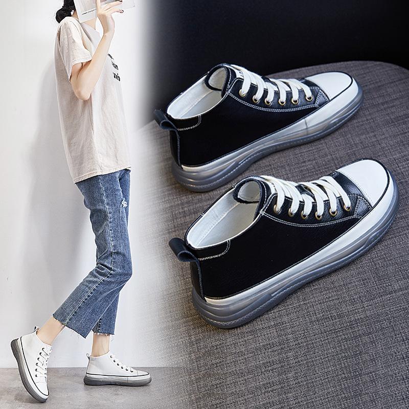 2025 Autumn and Winter Martin Boots High Top Beef Tendon Soft Sole Casual Leather Versatile Ins Short Boots Internet Celebrity Women's Tide Shoes