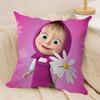 M-Masha And B-Bears Cushion Cover Silky Short Plush Double-Sided Printed Pillow Case For Sofa All Seasons Home Decor Gift