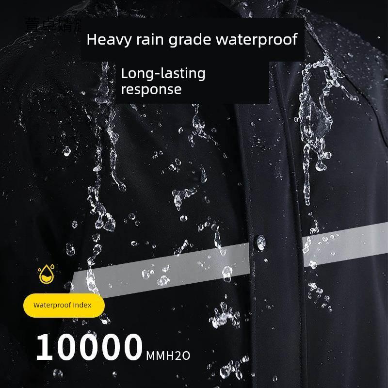 Raincoat and Rain Pants Set for Men, Separate Pieces, Extended and Thickened, Suitable for Motorcycle Riding, Full-Body Storm Protection