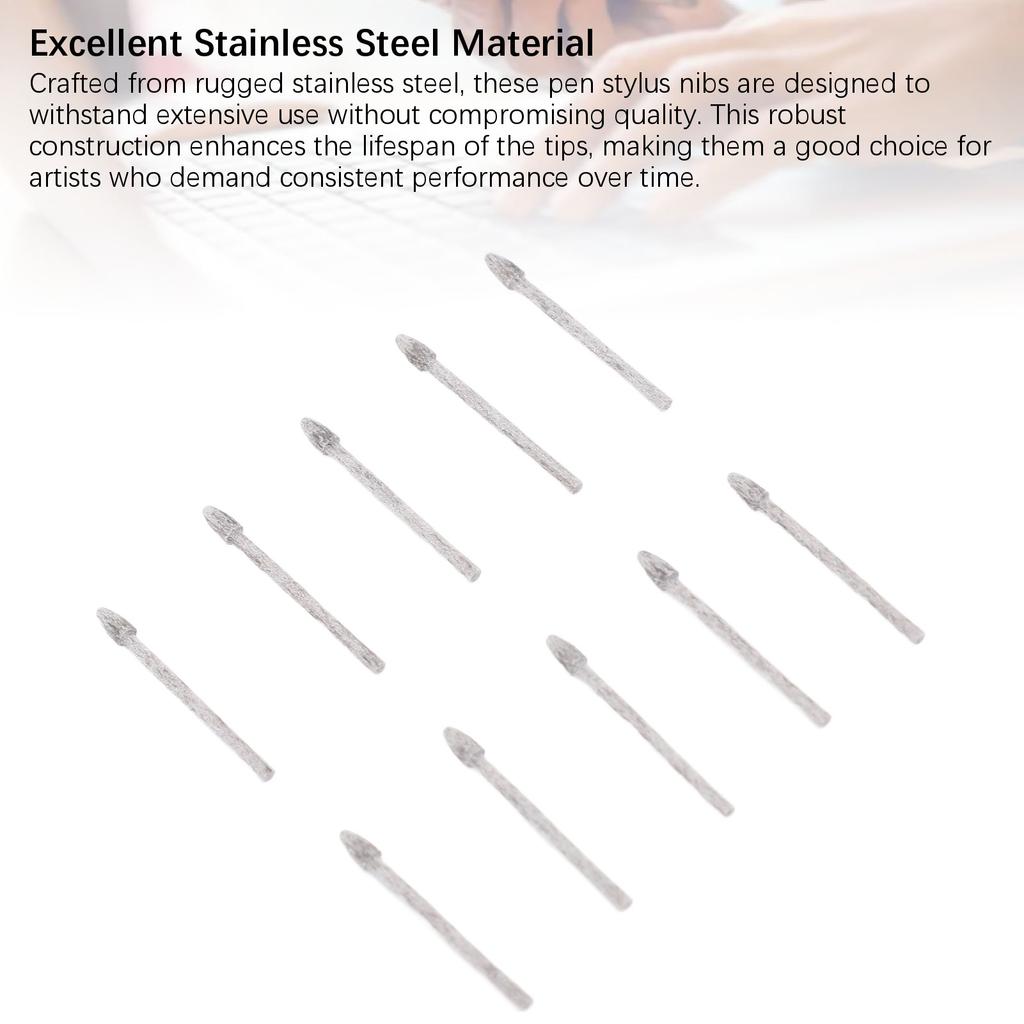 10 STÜCKE Stift Stylus Filzspitzen Edelstahl Tablet Stift Ersatzspitzen für Kamvas 12 13 22 22 Plus Pro 16 Plus 4K Pro24