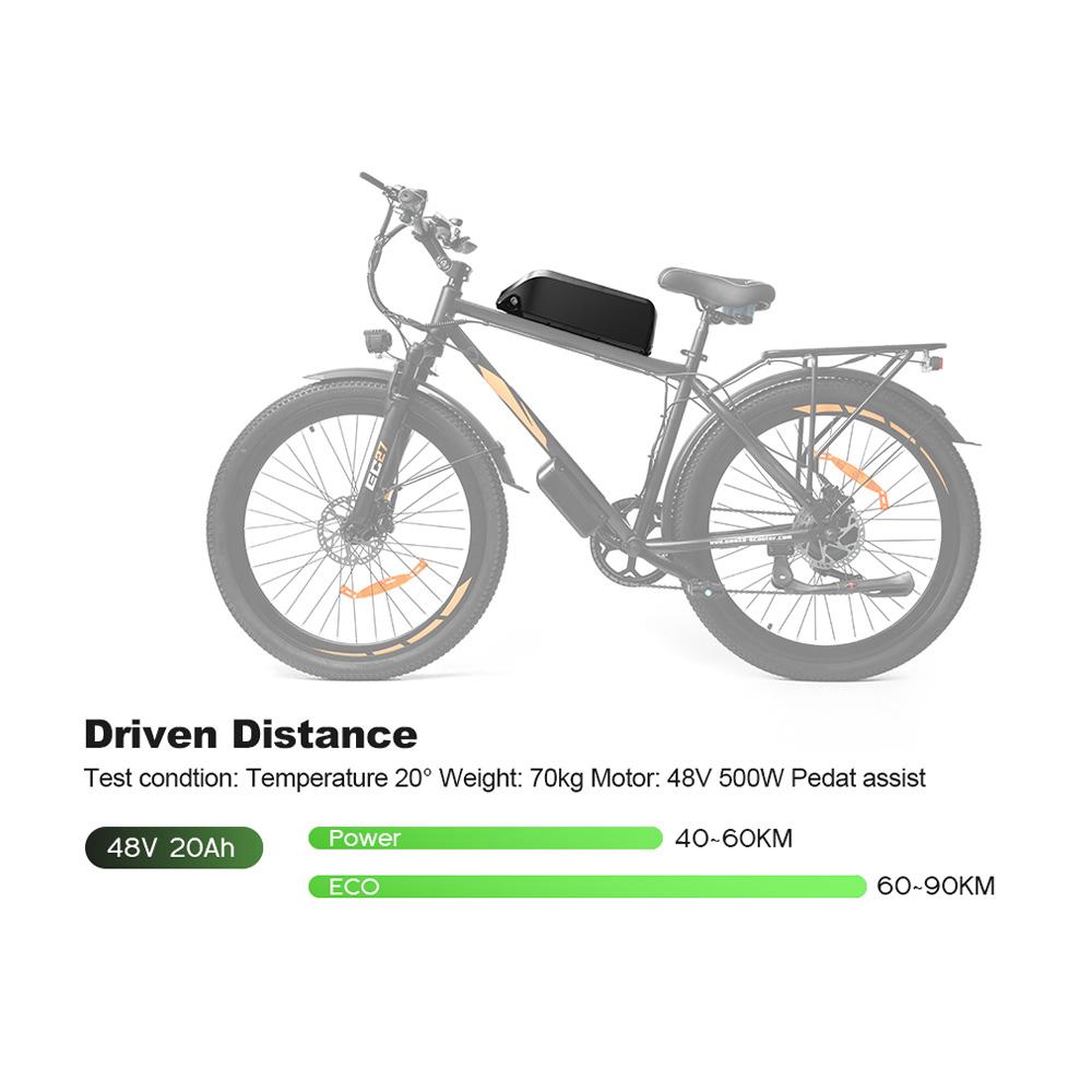 EMOKO EC27 20Ah Battery,comes Standard with a 3A Charger; IF Paired with a 48V 500W Motor,it Offers a Range of Up To 90km.