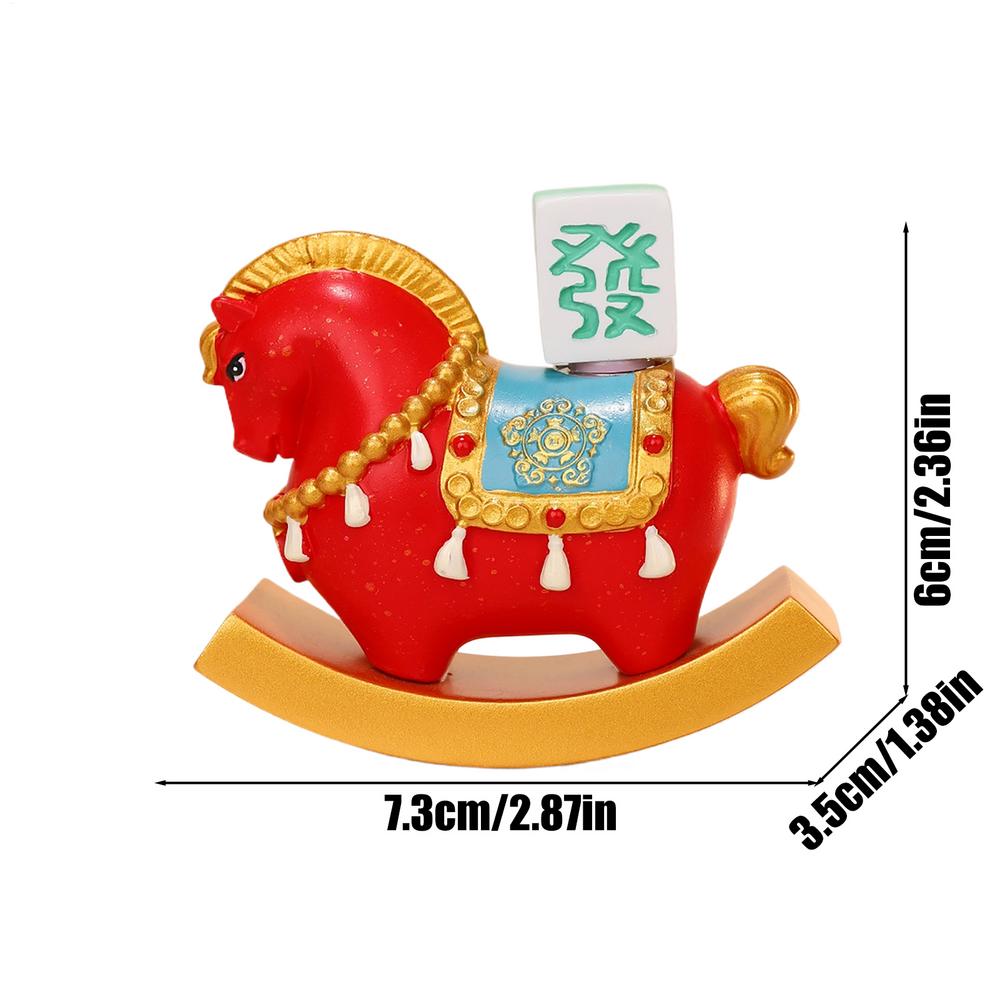 

Chinese Rocking Horse Decor Resin Chinese Desktop Figurine Rocking Horse Ornament For Cars Home School Offices Cafes Bookstores