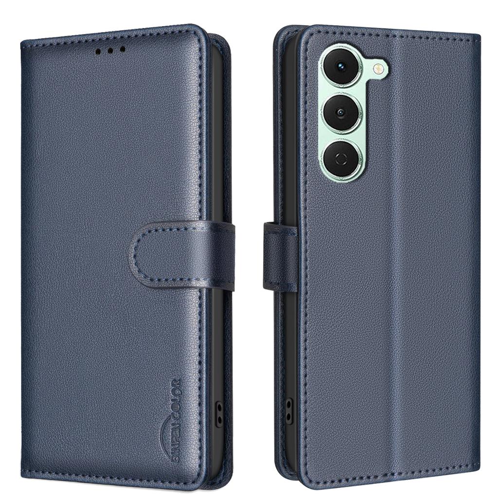 For TECNO Spark 40 Pro 4G Leather Case BINFEN COLOR BF32 Wallet RFID Blocking Phone Cover