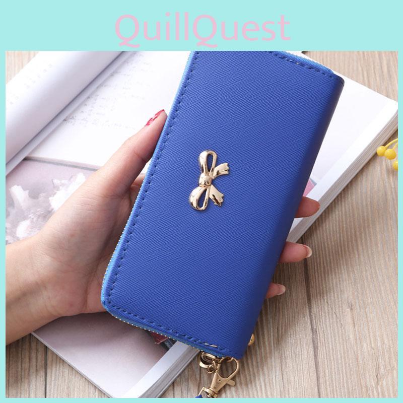 Elegant Lady Zipper Around Women Clutch Leather Long Wallet With Card Holder