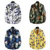 Camisa de otoño para hombre, estilo Hong Kong, informal, de talla grande, con estampado floral, de manga larga