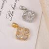 Elegant Four-Leaf Clover Rhinestone Pendant with Gold & Silver Two-Tone Design - Fashionable Women's Clavicle Jewelry
