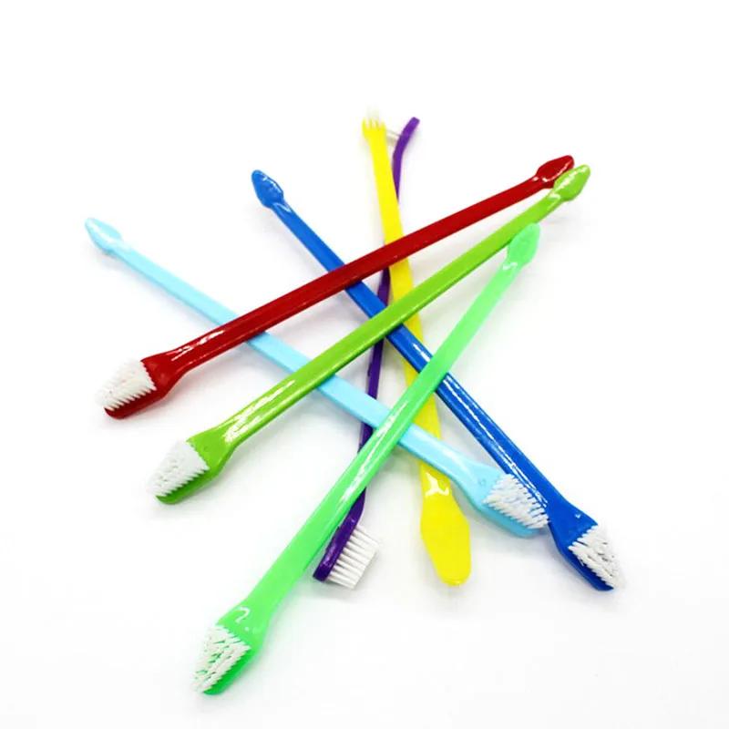 1/5pcs 22cm Handle Tooth Brush For Pet Dog Cat Plastic Healthy Toothbrush Mouth Cleaning Pet Cat Dog Accessrioes Finger Brushes