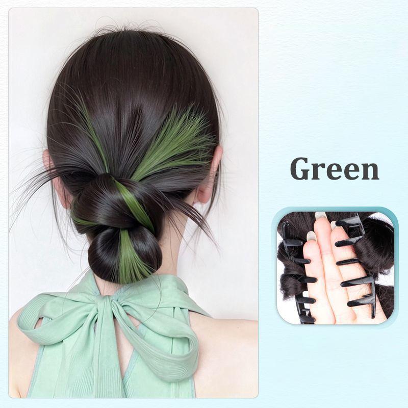 Ball Head Wig Female Shuttlecock Head Fluffy Wig Package Integrated Highlighted Chicken Feather Claw Clip Wig Bun