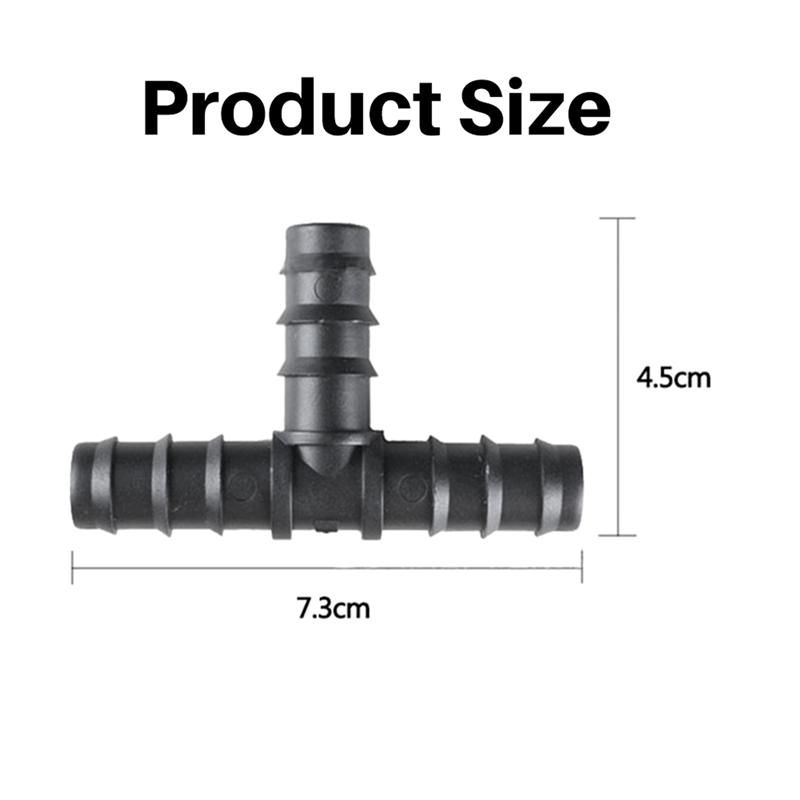 200PCS Drip Irrigation Connectors 16Mm Barbed Connector Tee Couplings Irrigation Connectors For Drip Tubing Watertubing