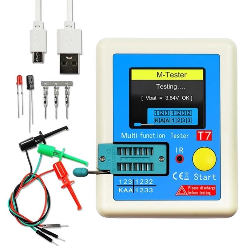 

LCR-T7 Transistor Tester LCR Meter Multimeter Colorful Display TFT For Diode Triode NPN/MOS/PNP Capacitor Resistor Transistor LCR-T7
