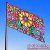 Multifunctional, 1pc Flag Included, Various Sizes, All-Season Banner, Hippie Art Flowers, Polyester Material, Suitable for Garden And Yard Decoration,
