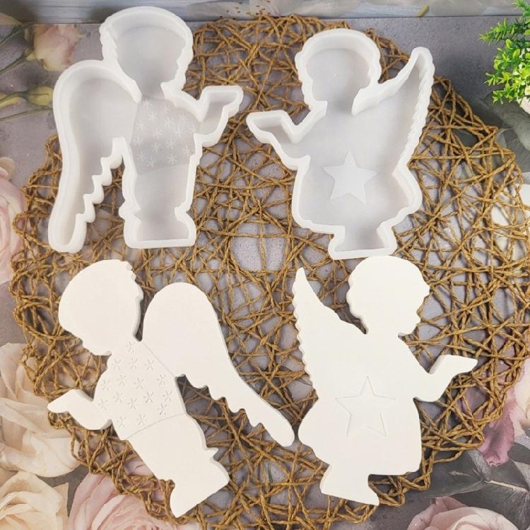1Pair Candelabrum Gypsum Moulds Personalized Candle Holder Molds Angel Ornament Silicone Mould Practical Jewelry Tool