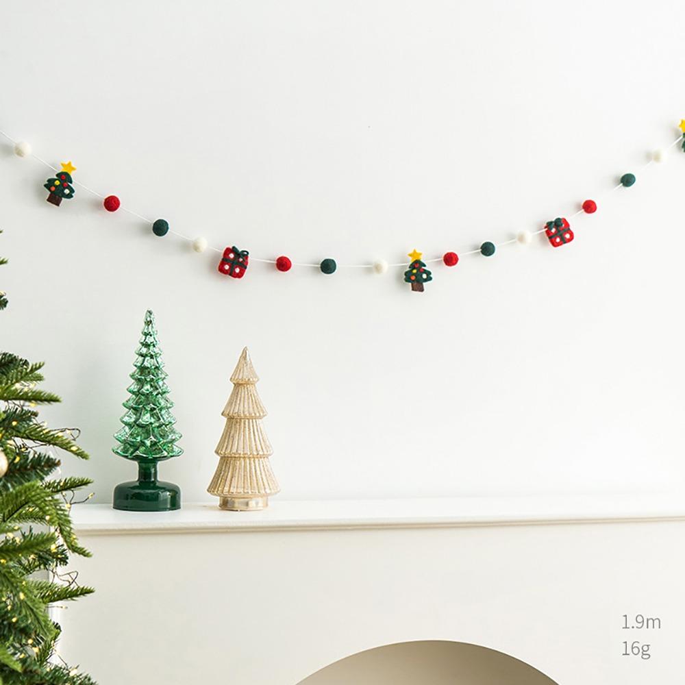 

Felt Christmas Banner Hanging Bunting Merry Christmas Christmas Ornaments Reusable Xmas Decorations