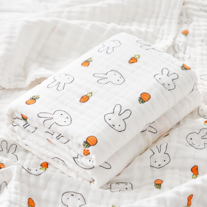 High-Density Six-Layer Pure Cotton Baby Bath Towel and Swaddling Blanket for Newborns and Children