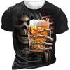 Men's Horror Skull T Shirt 3d Print Skull T Shirts for Men Death Short Sleeve Oversized Tops Tee Shirt Men Clothing 6xl Camiseta
