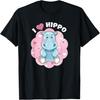 I Love My Cute Baby Hippo Girls Themed Pink Heart Design T-Shirt