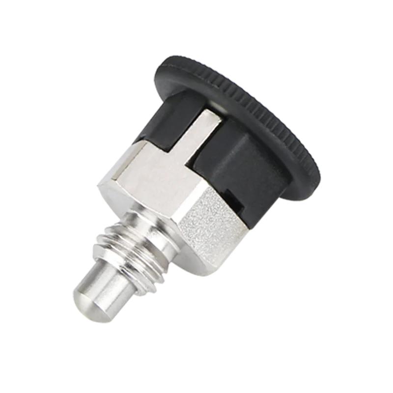 KST213 M6/8/10 Coarse Thread Carbon Steel/Stainless Steel ReturnType/Self-locking Mini Index Plunger Pins Black/Blue/Red Knob Locating Pins