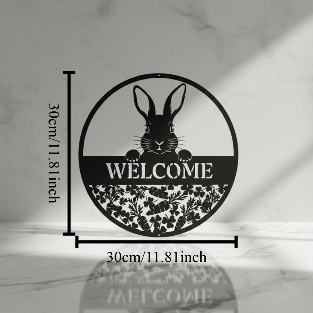 

Custom Rabbit Metal Sign for Garden Wall Art Porch Decor Easter Outdoor Gift