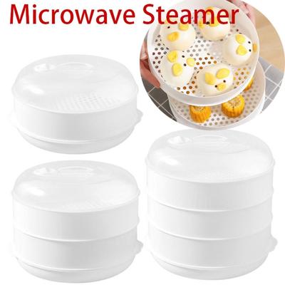 With Lid Steamed Dumpling Rice Cooking Container Microwave Special Plastic Steamer Oven Steamer