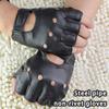 2 Stück Herren Leder Halbfingerhandschuhe Theatralisches Spezialdesign Coole Fingerlose Fäustlinge Bequemer Handschuh Weihnachten