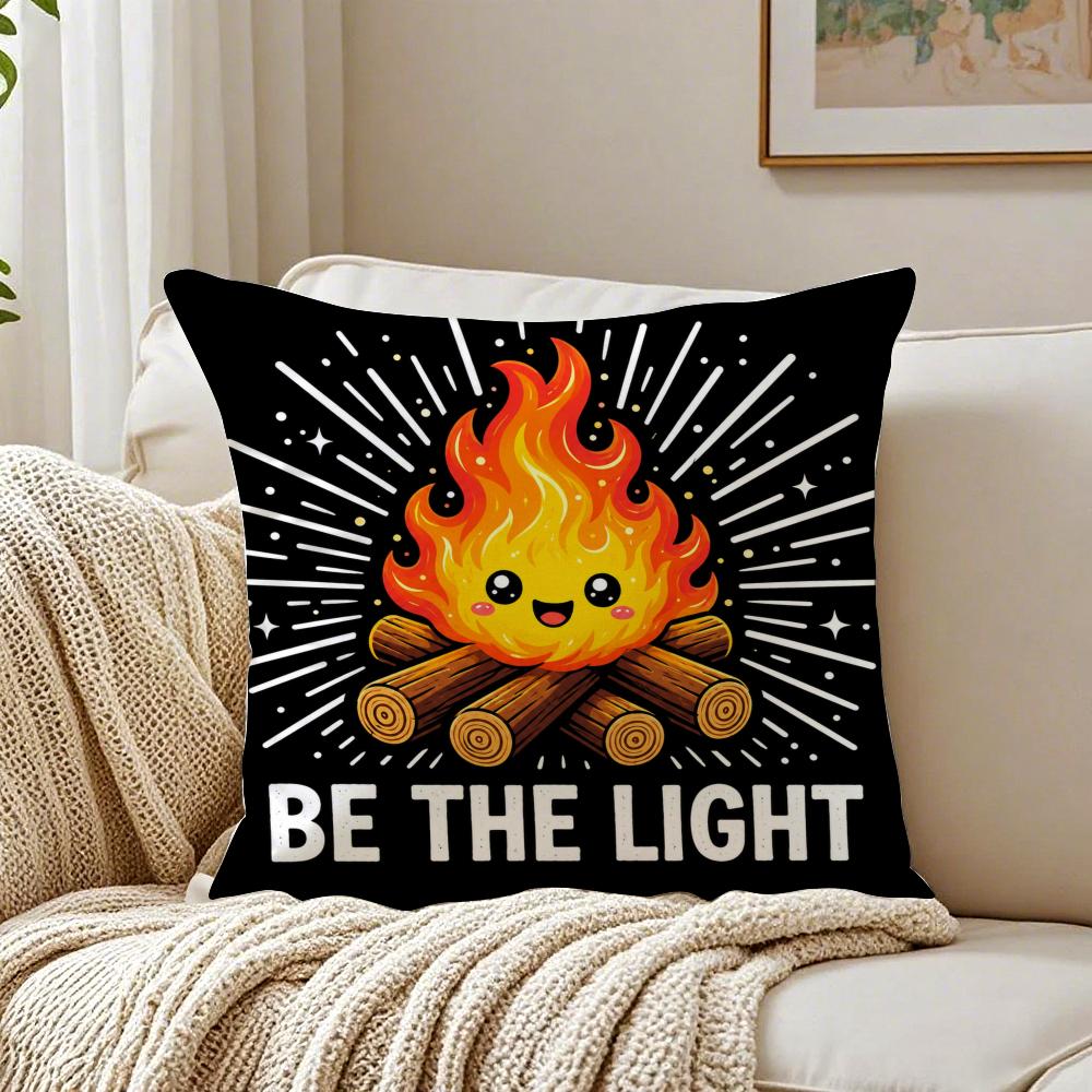 Be The Light Cushion Cover Double-Sided Plush Sofa Cushion Covers Organic Breathable Invisible Zipper