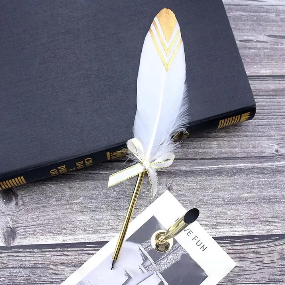 1 Set Multicolor Retro Quill Dip Pen Turkey Feather Pen Quill Oblique + 5 Nibs+ Pen Set Gift Writing Tools Office School Supply