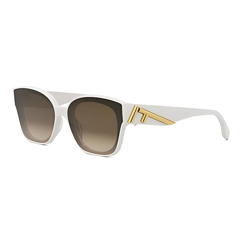 Fendi Unregelmäßige Rahmen Sonnenbrille Damen Sonnenbrille Weiß FE40098F6525F