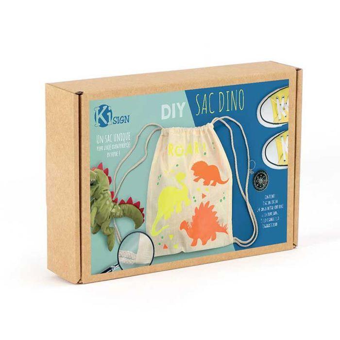 Kit DIY - GRAINE CREATIVE - Sac dinosaure - Flex thermocollant - Gabarits papier - Métal fluo