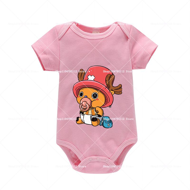One Piece Baby Krabbelkleidung Neugeborene Baumwollkleidung Luffy Niedliche Anime Figur Strampler Krabbel-T-Shirts Hautfreundliche Strampler Geschenk