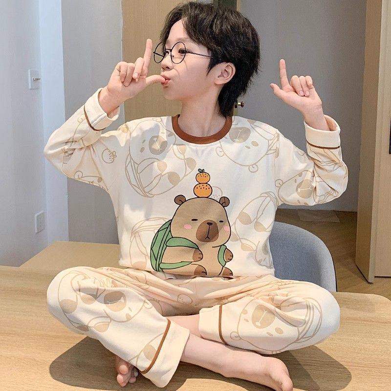 Boys' Cartoon Pajama Set - Long Sleeve, Spring/Autumn