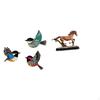 Wooden Bird And Horse Sculpture Figurine Wall Art Collectible Ornament for Garden Study Room