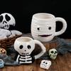 Halloween Mugs, Ceramic Cup, 3D Hand Painted Design, Large Capacity, Personality, Cartoon, Skull, Fashion Drinkware