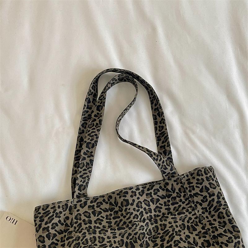 Borsa Tote Stampa Leopardo Grande Capacità Borsa a Spalla Casual Borsa a Mano Quotidiana per Donne
