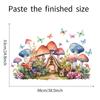 Cartoon Hand-Painted Butterfly Mushroom House Wall Sticker for Bedroom Living Room Wall Decoration Self-Adhesive