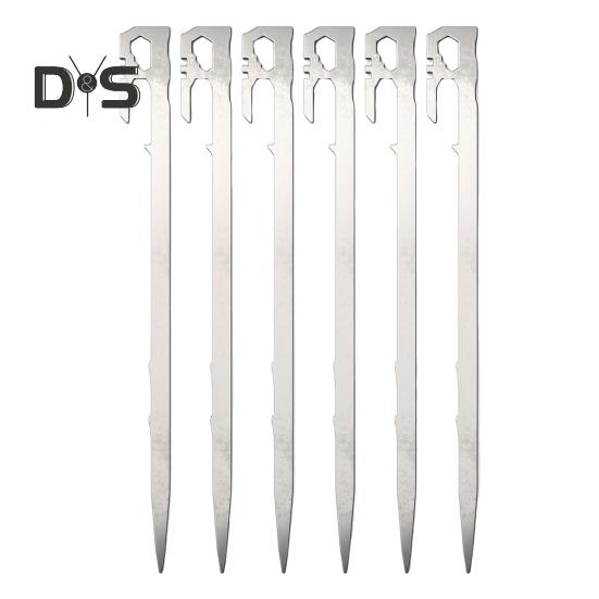 

6 шт. 22/28 см колышек для палатки для кемпинга, прочный, из нержавеющей стали, уличный навес, ветрозащитный, колышек для палатки, аксессуары для кемпинга 22cm