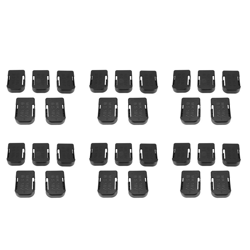 A74E-30Pcs Battery Storage Rack Battery Holder Case For 18V Fixing Devices(Black)