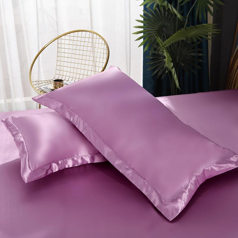 Eis-Seide Kissenbezug Einfarbig Schlicht Mode Waschbar 48*74cm 1/2 Stück Universeller Kissenbezug Bettwäsche Luxus Atmungsaktiv Bequem