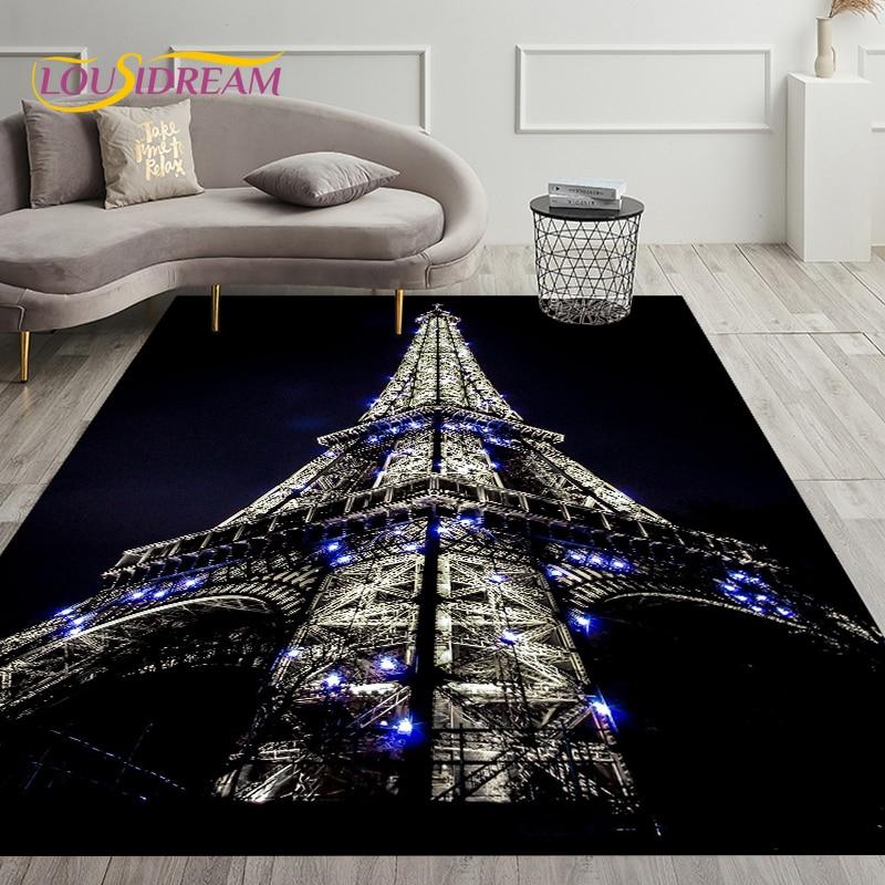 France Paris Eiffel Tower Art Area Rug,Carpet Rug for Living Room Bedroom Decoration,Kids Play Crawling Soft Non-slip Floor Mats