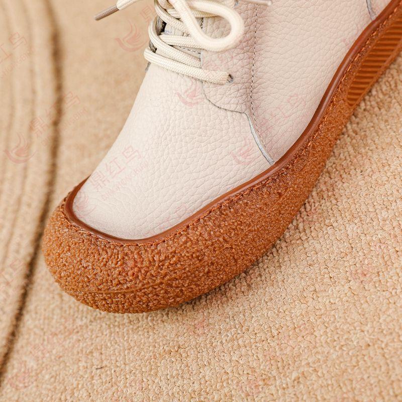 Fashion New genuine leather boots woman tied up flats orthopedic shoes women's waterproof booties ladies soft spring chelsea ankle boot