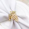 8pcs/lot Pearl Grape Napkin Ring Metal Napkin Button Cloth Napkin Ring Table Desktop Decoration