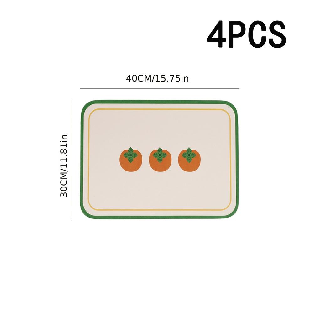 4 Stück/Set Europäischer Stil Leder Tischset Wasserdicht Ölfest Abwischbar Wärmeisoliert Heim Essteller Tischmatte