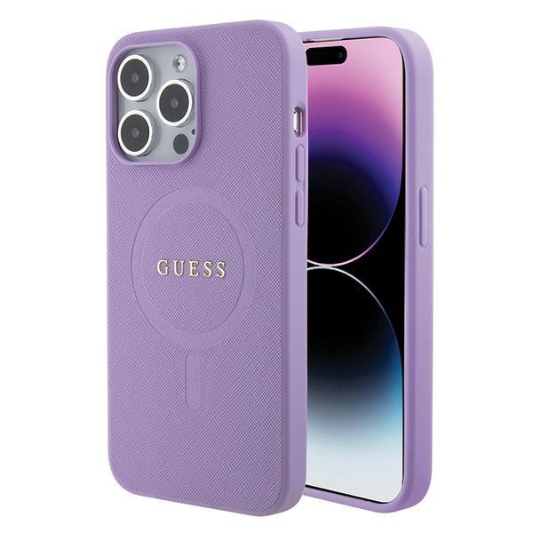 Etui do iPhone 15 Pro Guess Saffiano MagSafe Fioletowe