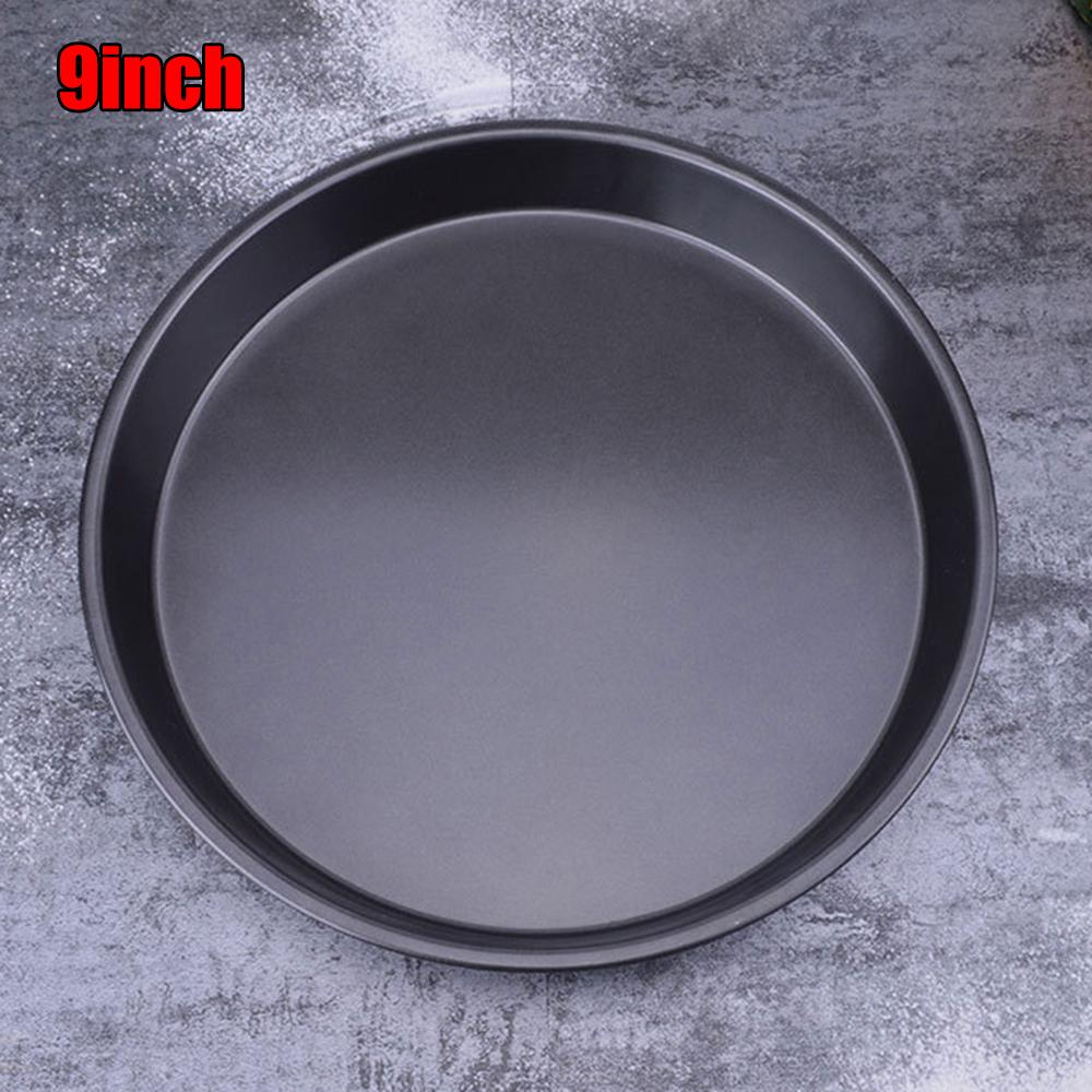 Round Deep Dish Nonstick Pizza Pan Carbon Steel Pie Tray for Baking Tool Compatible with Toaster Ovens and Family Gatherings