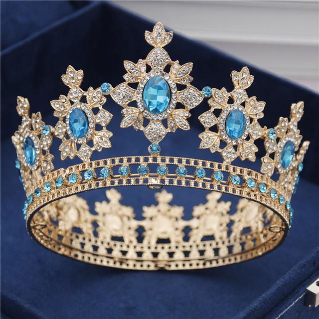 Luxury Royal King Wedding Crown Bride Tiaras and Crowns Queen Hair Jewelry Crystal Diadem Prom Headdress Head Accessorie Pageant