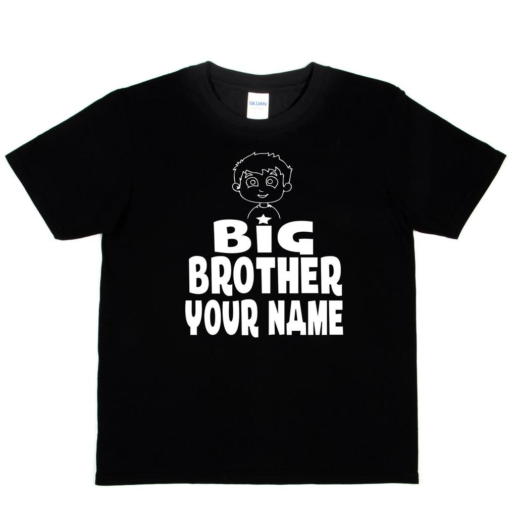 Kids Personalised Big Brother T-Shirt Your Name Birthday Funny Tee Boys Gift