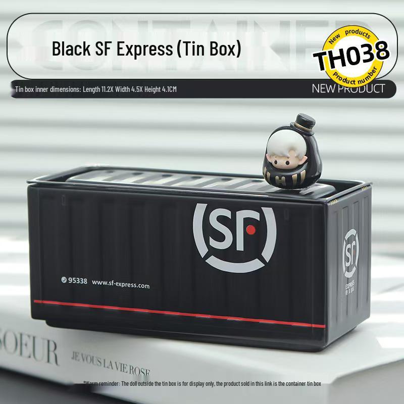 Miniature Tinplate Shipping Container Display Box for Figurines - Trendy Collectible Ornament & Storage Gift