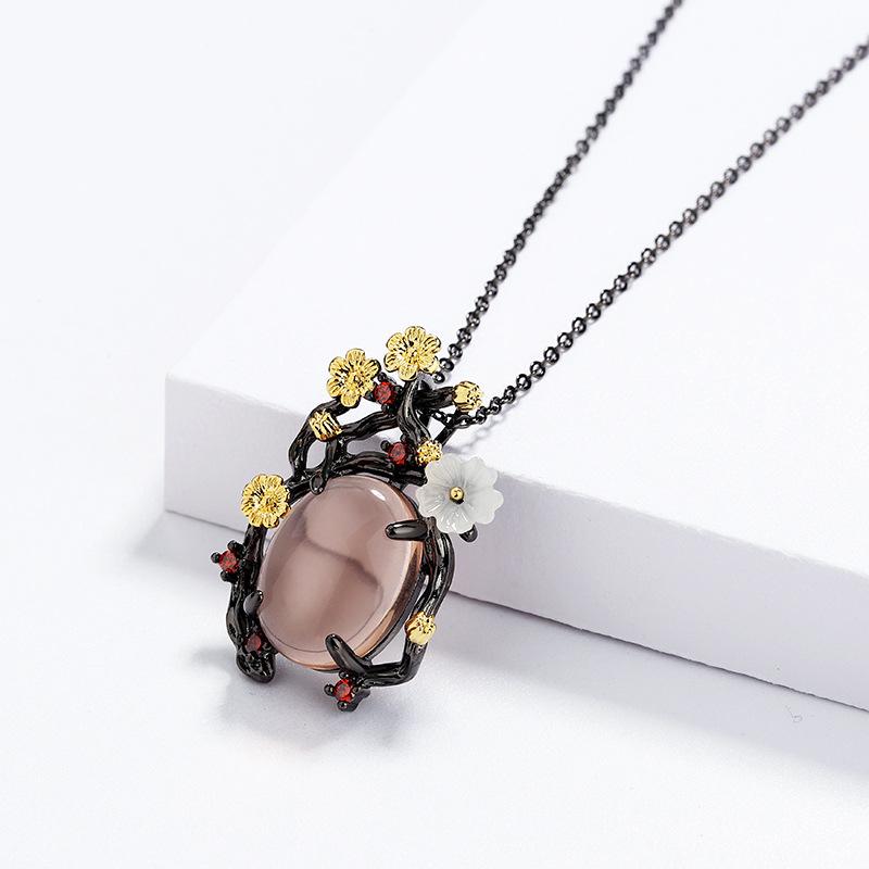 Fashion High-End Black Gold Zircon Goose Egg-Shaped Earrings Necklace For Women Wedding Party Engagement Travel Jewelry Gift