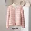 Women's Lightweight Down Jacket, Short Wave Pattern, Convertible Round/V-Neck, Warm for Autumn/Winter
