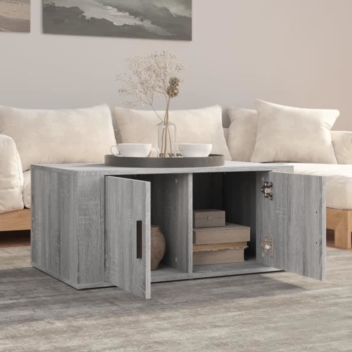 816518 vidaXL Table basse Sonoma gris 80x50x36 cm Bois d'ingénierie