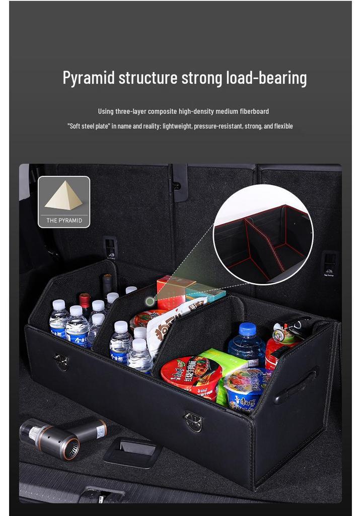 Foldable Leather Car Trunk Storage Box